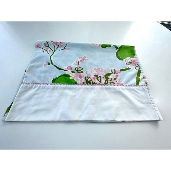 Vintage 70s pillowcase, pink geranium flowers, single casing, Springmaid - Picture 4 of 10